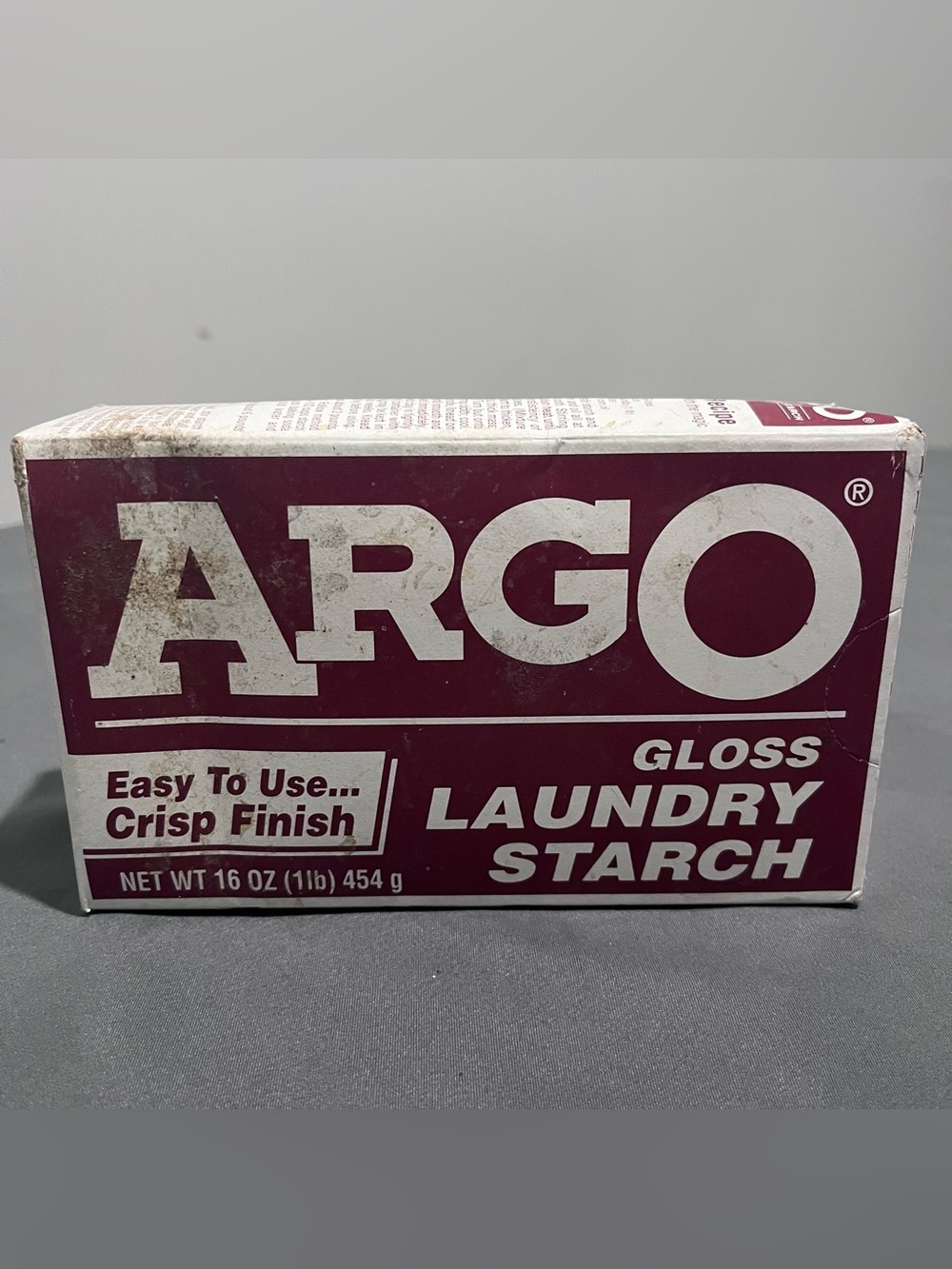 Argo Gloss Laundry Starch Crisp Finish 16 oz Discontinued Red Box NOS Vtg NWT